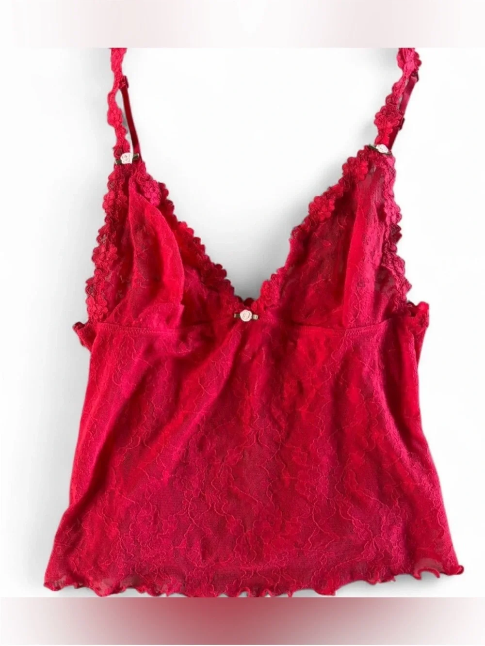 SKIMS NWOT Stretch Lace Triangle Cami - Red